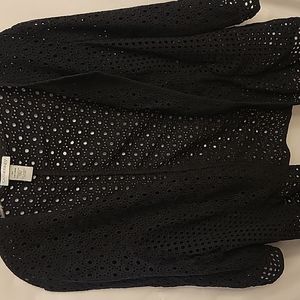 Catherines black eyelet 3/4 sleeve cover
